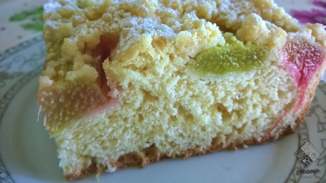 Ciasto drożdżowe bez wyrastania z rabarbarem Ciasto drożdżowe bez wyrastania z rabarbarem